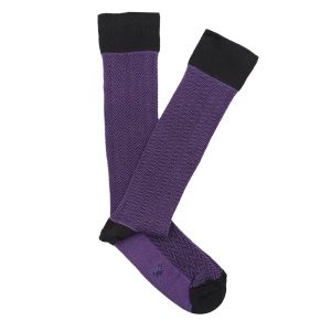 CALCETIN ESPIGA MALVA-ANTRACITA