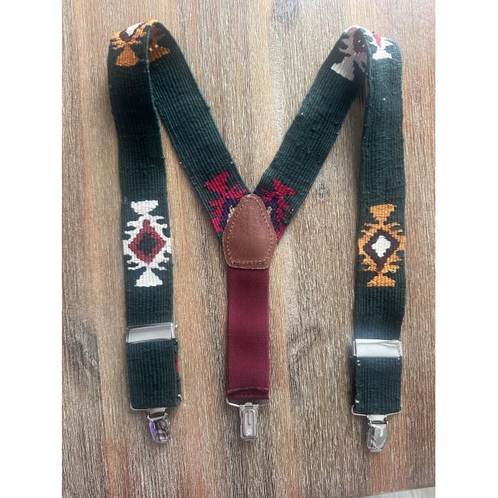 Tirantes tejidos verde botella