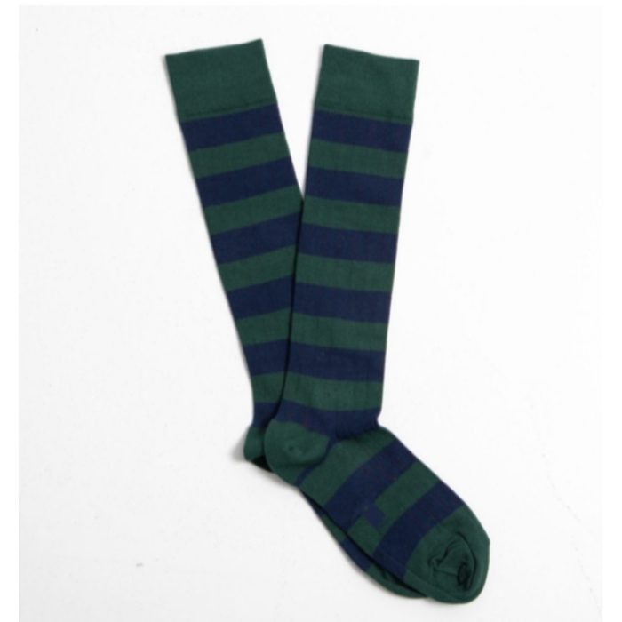 Calcetín rayas verde marino
