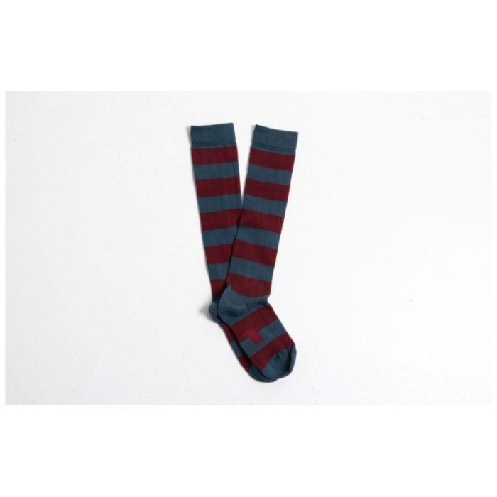 Calcetín rayas Borgoña petróleo